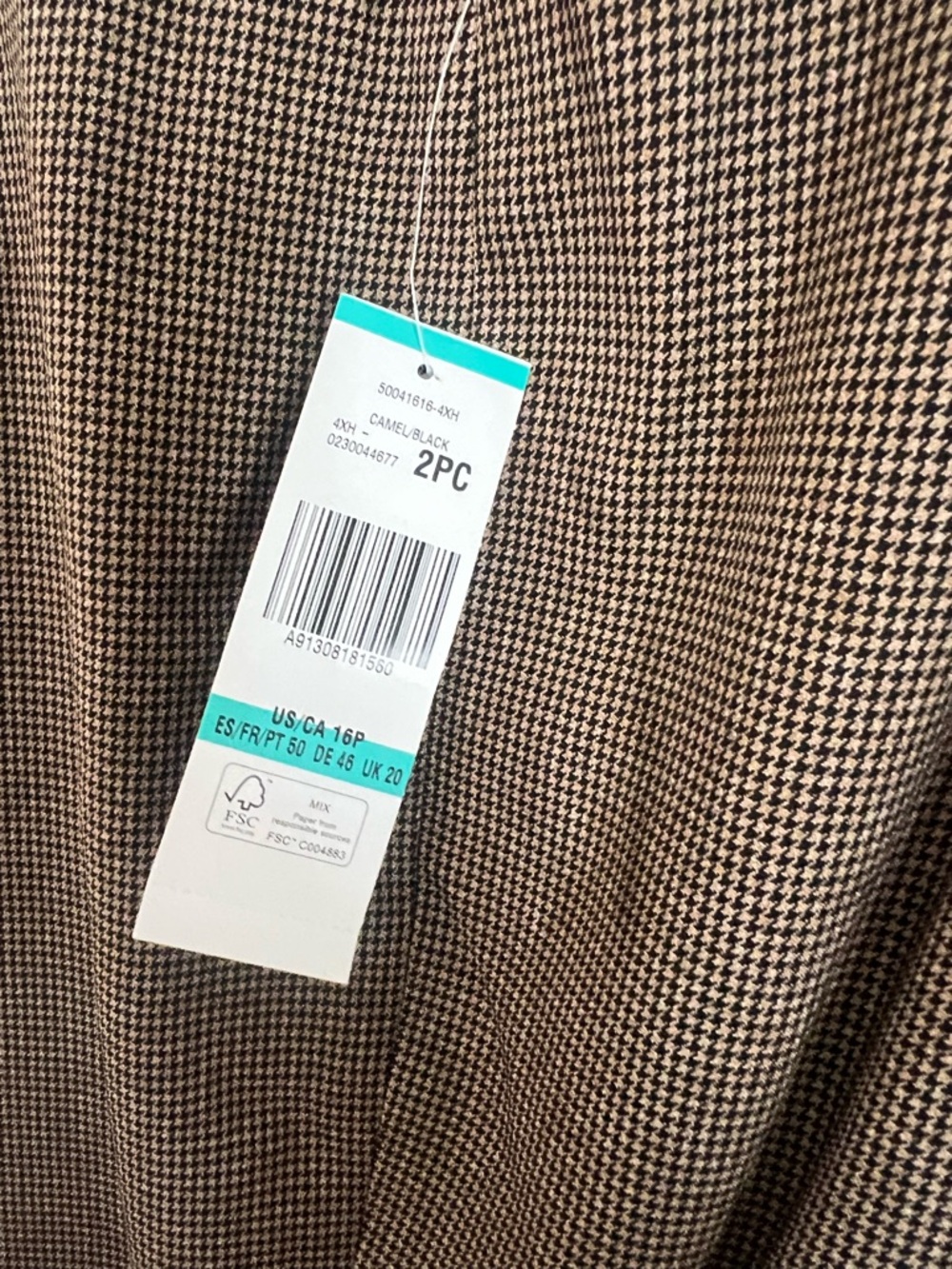 Nwt Le Suit petite 16p womans pantsuit trousers blazer Brown camel black - Picture 8 of 10